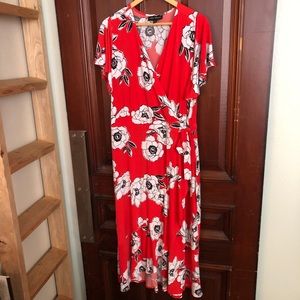 Poppy Red Floral Summer Dress